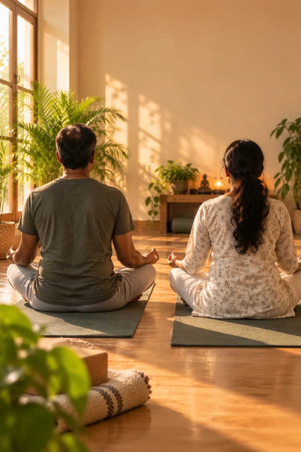 Couple practising together in the fertility cohort, dignified