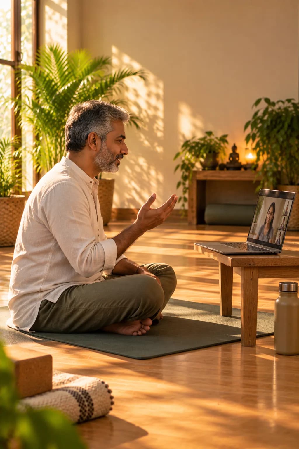 Shailendra Ji answering a student's question on a live call — screen-share view